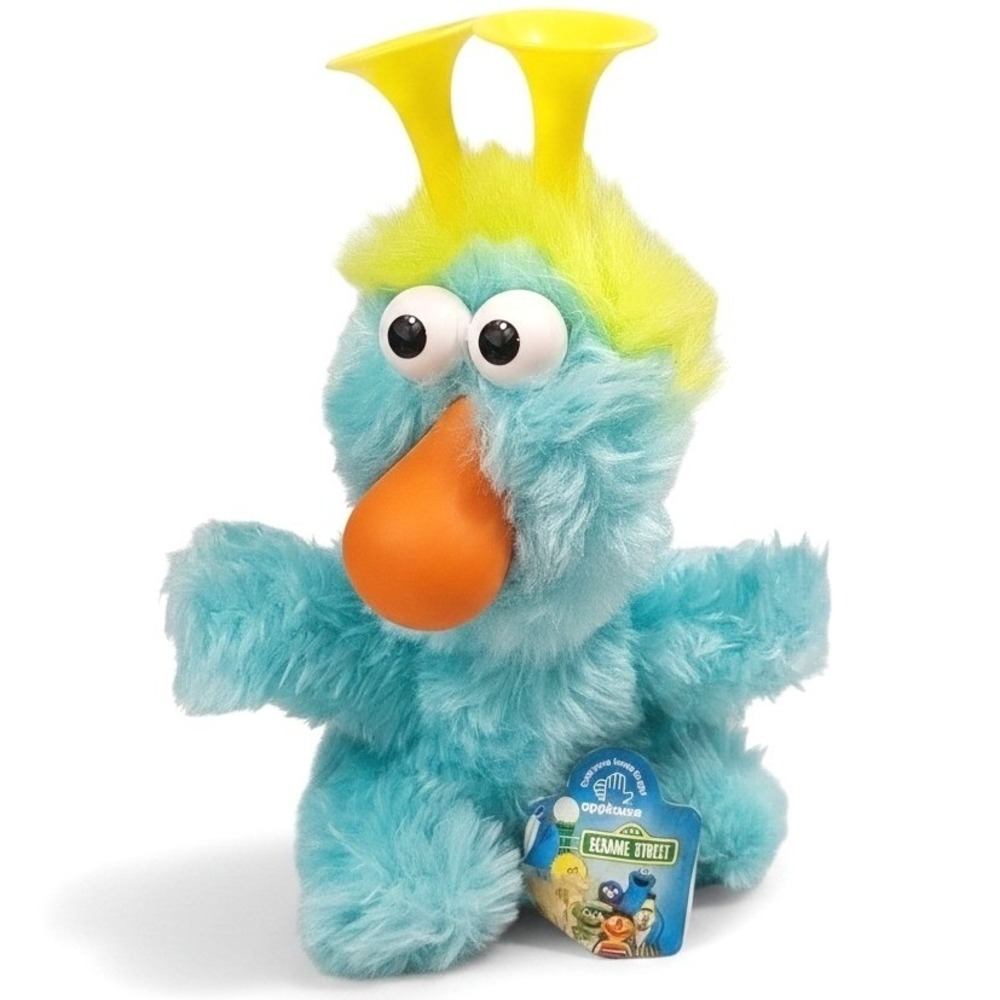 VTG 1992 Sesame Street Blue Honker Plush Applause Jim Henson Squeaker Toy 8.5"